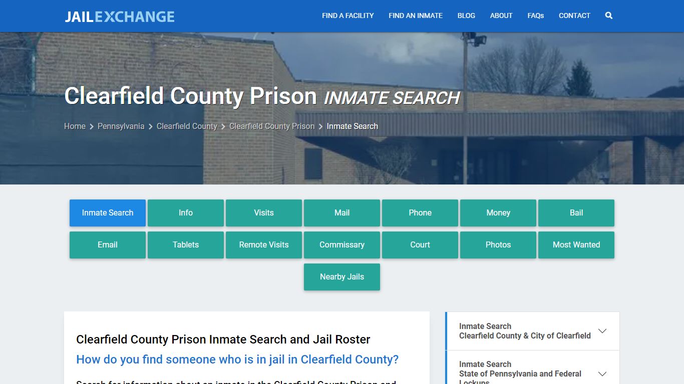 Clearfield County Prison Inmate Search - Jail Exchange