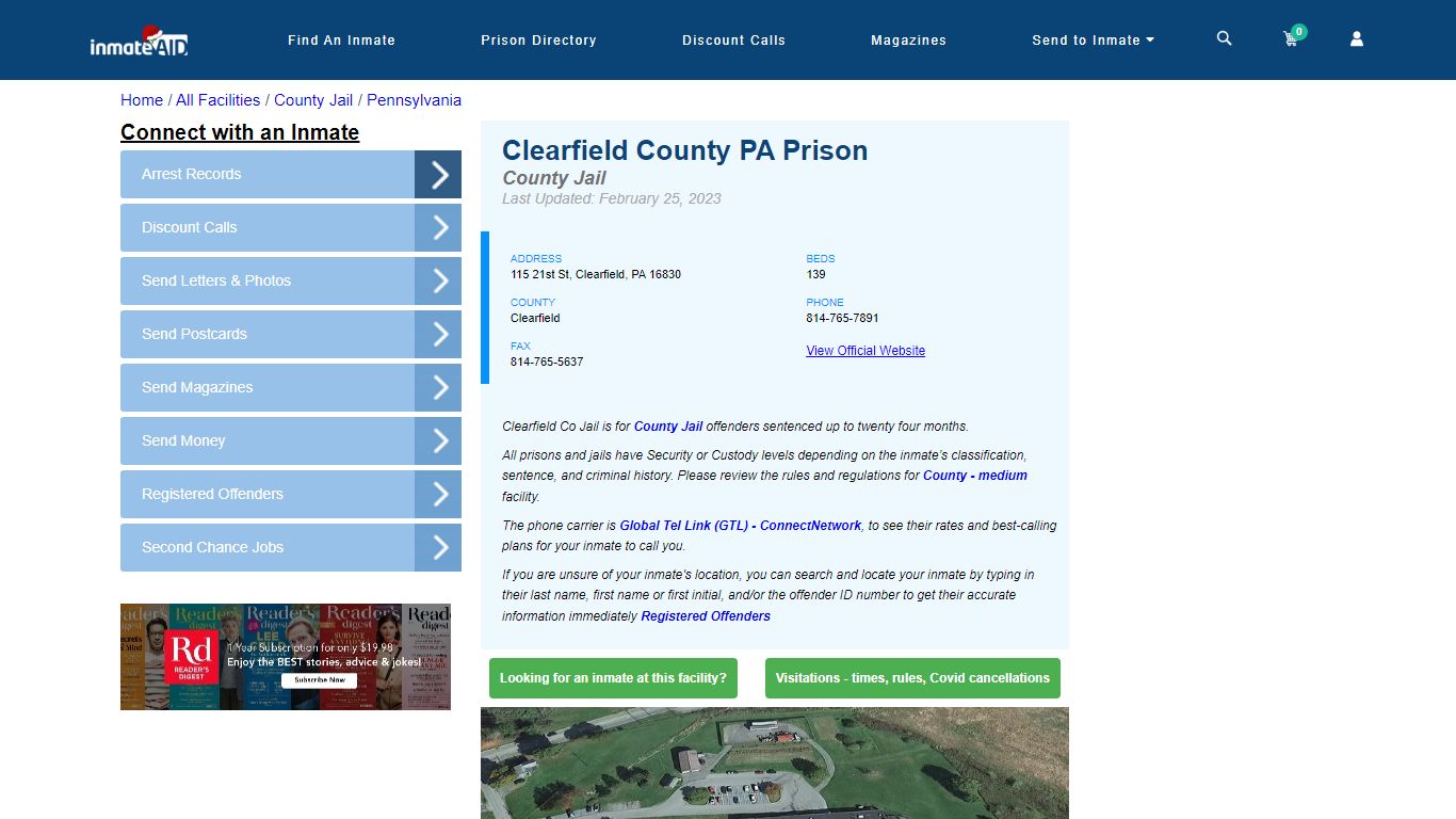 Clearfield County PA Prison - Inmate Locator - Clearfield, PA
